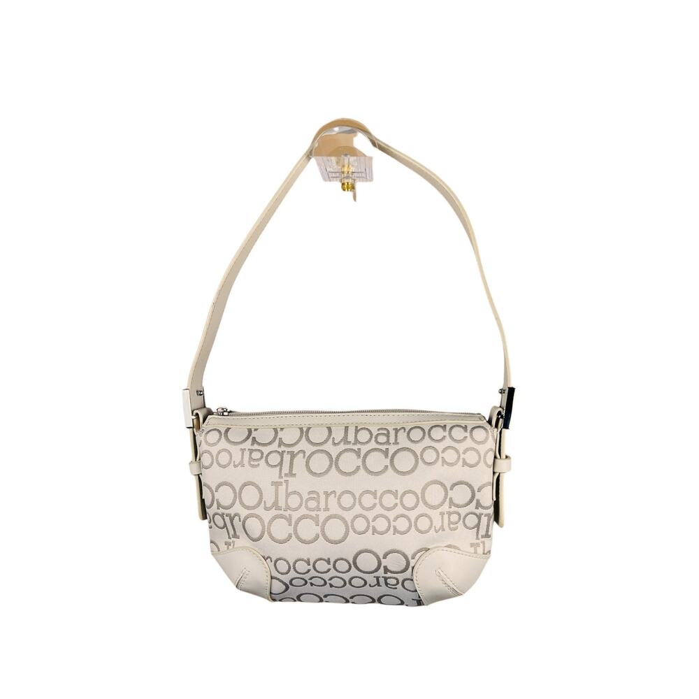 Roccobarocco Monogram Shoulder Bag Cream Ivory Y2K Logo Bag